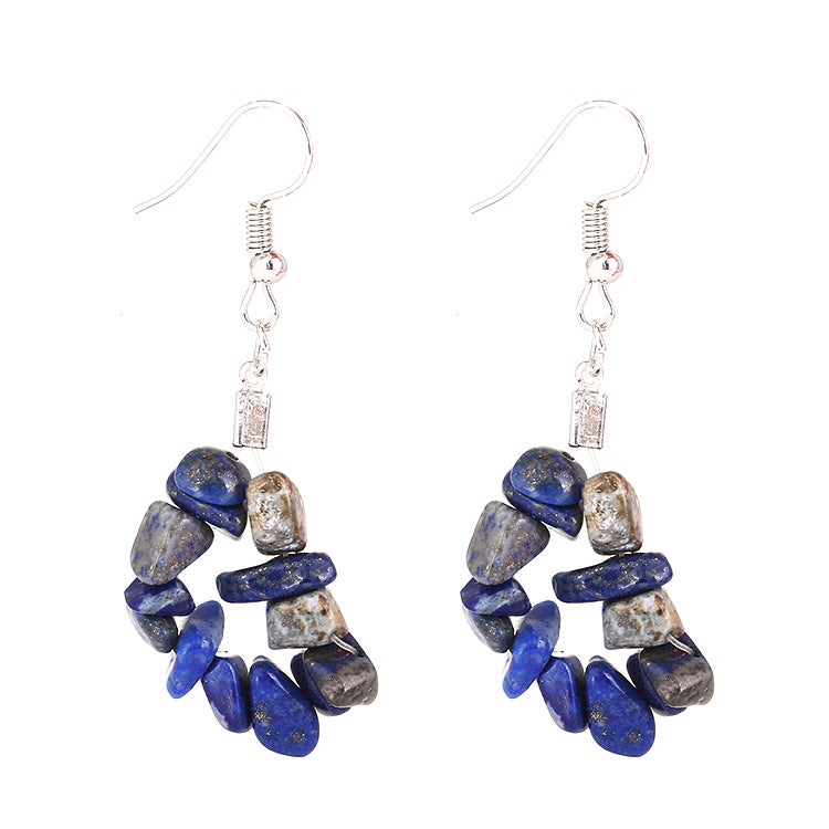 Wholesale TikTokLive Amethyst Simple Multicolor Natural Gravel Beaded Earrings